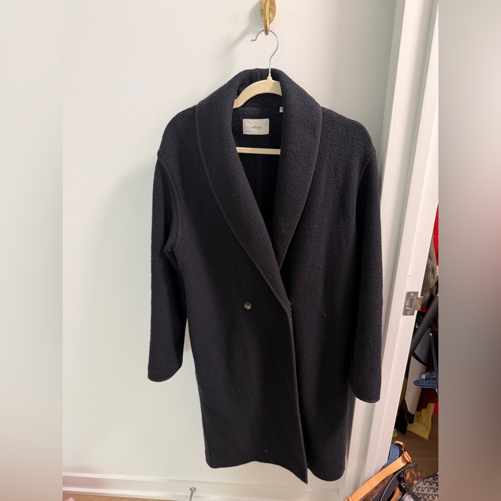Aritzia Wilfred Black Pea Coat